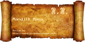 Mandjik Masa névjegykártya